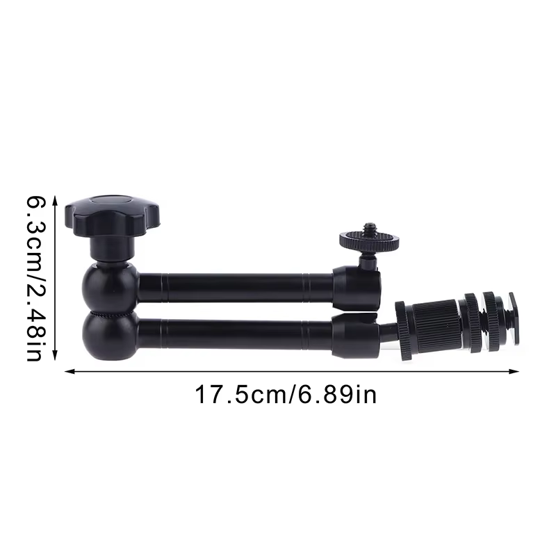 Bras magique articulé à Friction réglable de 11 pouces + pince pour caméra, moniteur LCD, lampe de poche LED, accessoires de caméra de Studio