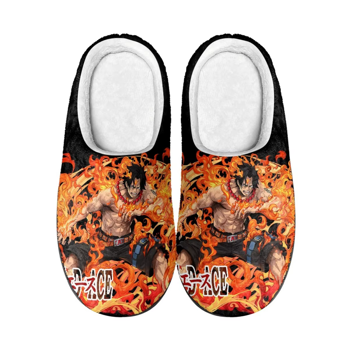 Anime une pièce en peluche pantoufles Luffy Shanks hiver flou chaud coton chaussures mignon Cosplay hommes maison intérieure antidérapant pantoufle cadeaux