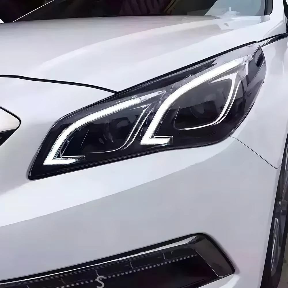 Lampe avant de voiture modifiée pour Sonata 9 2015 – 2018, mise à niveau Benz E Styling, assemblage de phares Led automobiles, accessoires d'objectif de projecteur