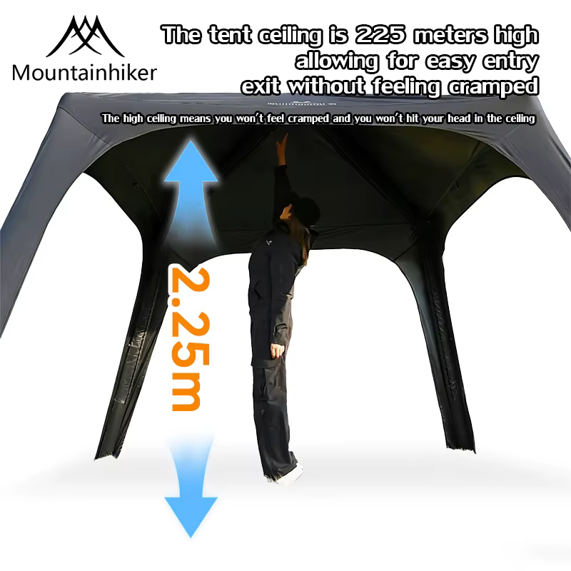 Tente dôme gonflable, grand abri de camping pneumatique, tente igloo gonflable portable à montage rapide pour le camping familial, les pique-niques, la plage