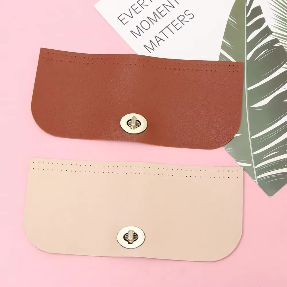Pièces de sac bricolage fait à la main en cuir PU rabat matériel sac rabat couverture pour sac tricoté