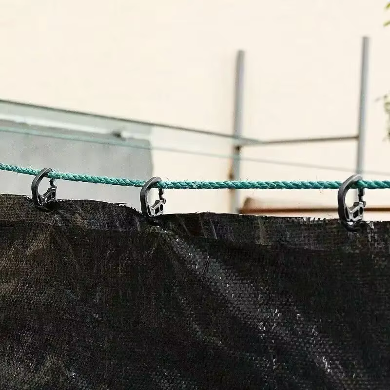 30 pinces pour tissu d'ombrage, crochets robustes pour filet d'ombrage, jardin, serre et utilisation extérieure, réglables et portables 