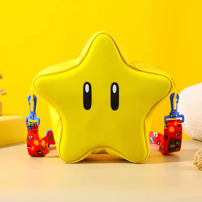 Kawaii Mario étoiles sac de maquillage dessin animé Figure pièce de monnaie stockage bandoulière sac à bandoulière enfants filles cadeau de noël
