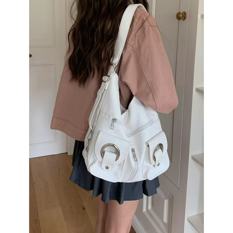 Sac à dos carré multifonctionnel en cuir pour femme, style vintage, imperméable et résistant à l'usure