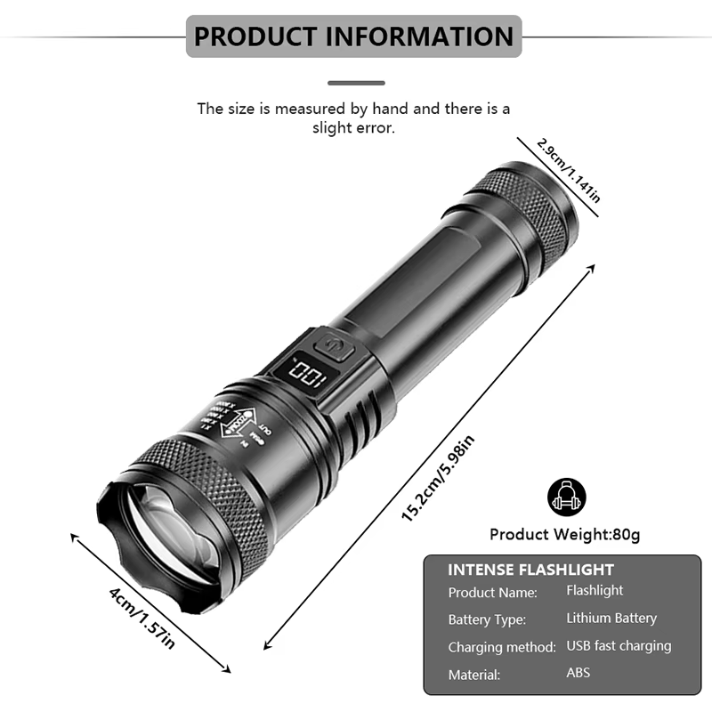 Lampe de poche LED Rechargeable