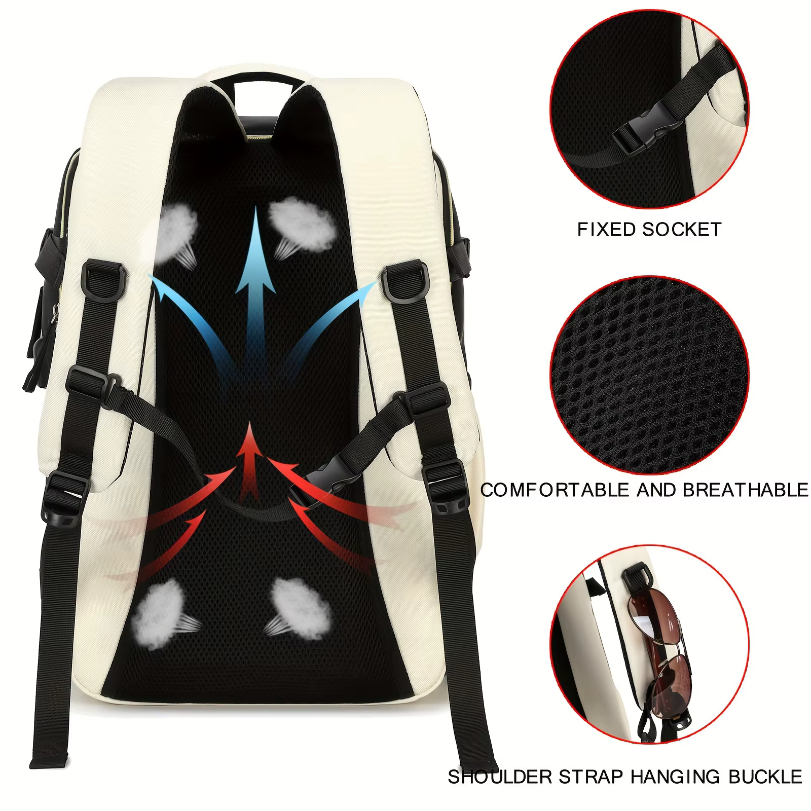 Sac à dos de voyage pour hommes et femmes, grande capacité, approuvé par la compagnie aérienne, multifonction, avec compartiment à chaussures, pochette d'ordinateur, chargement USB