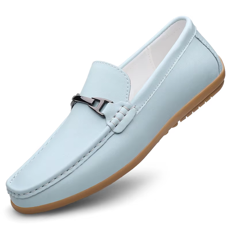 Mocassins roses hommes chaussures décontractées en cuir sans lacet