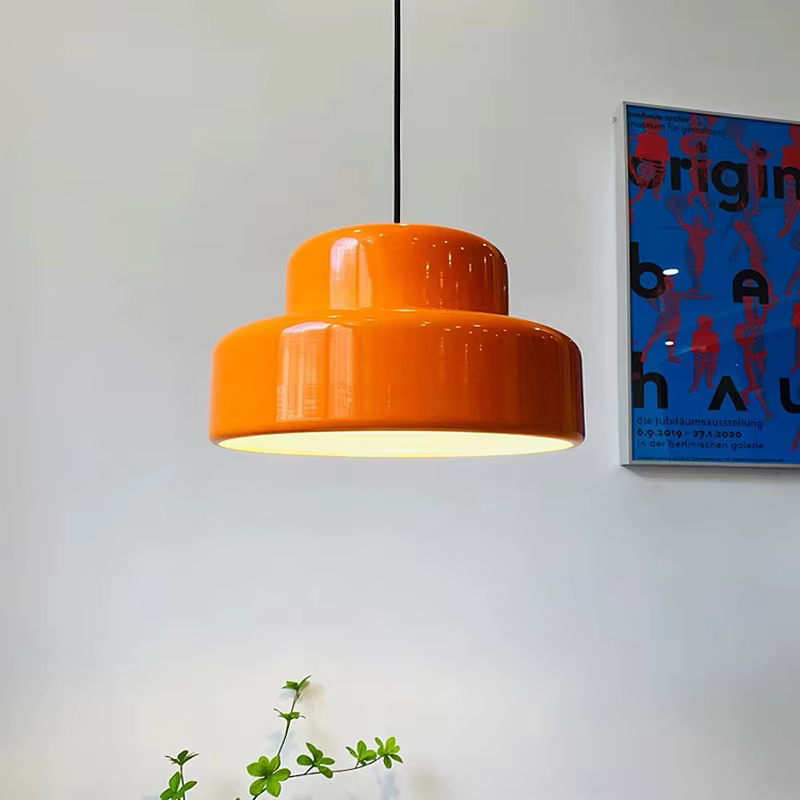 Bauhaus Orange lampes suspendues pour cuisine salle à manger lampe suspendue lustres de plafond Restaurant café Bar verre moderne