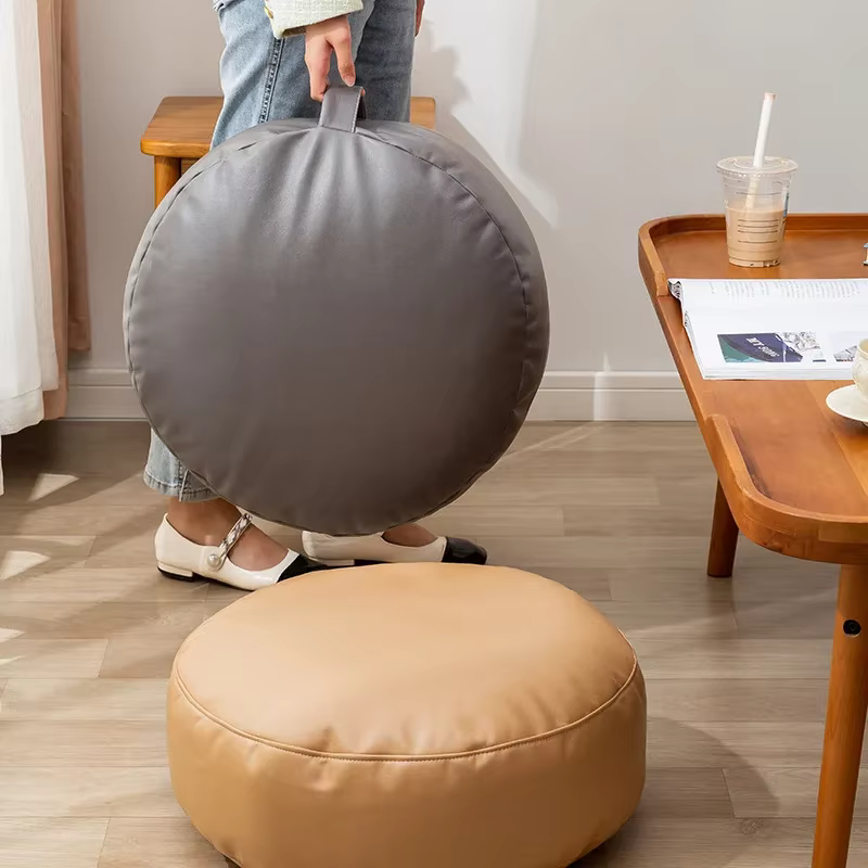 Pouf Ottoman en Faux daim, repose-pieds décoratif doux avec housse amovible, mobilier de salon, chambre à coucher, dortoir et bureau