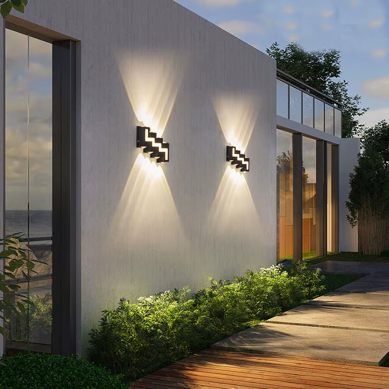 Applique murale extérieure étanche, éclairage mural bidirectionnel, lampe LED moderne pour cour