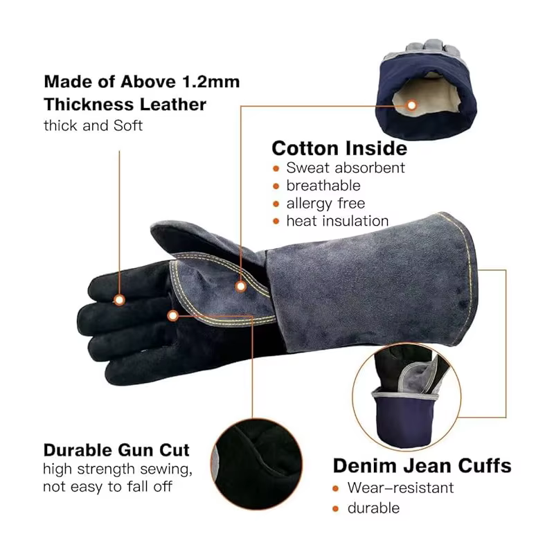 Gants de soudage pour soudeur, gant de soudage Tig/Mig,,guantes para souder, gant de soudage professionnel résistant à la chaleur