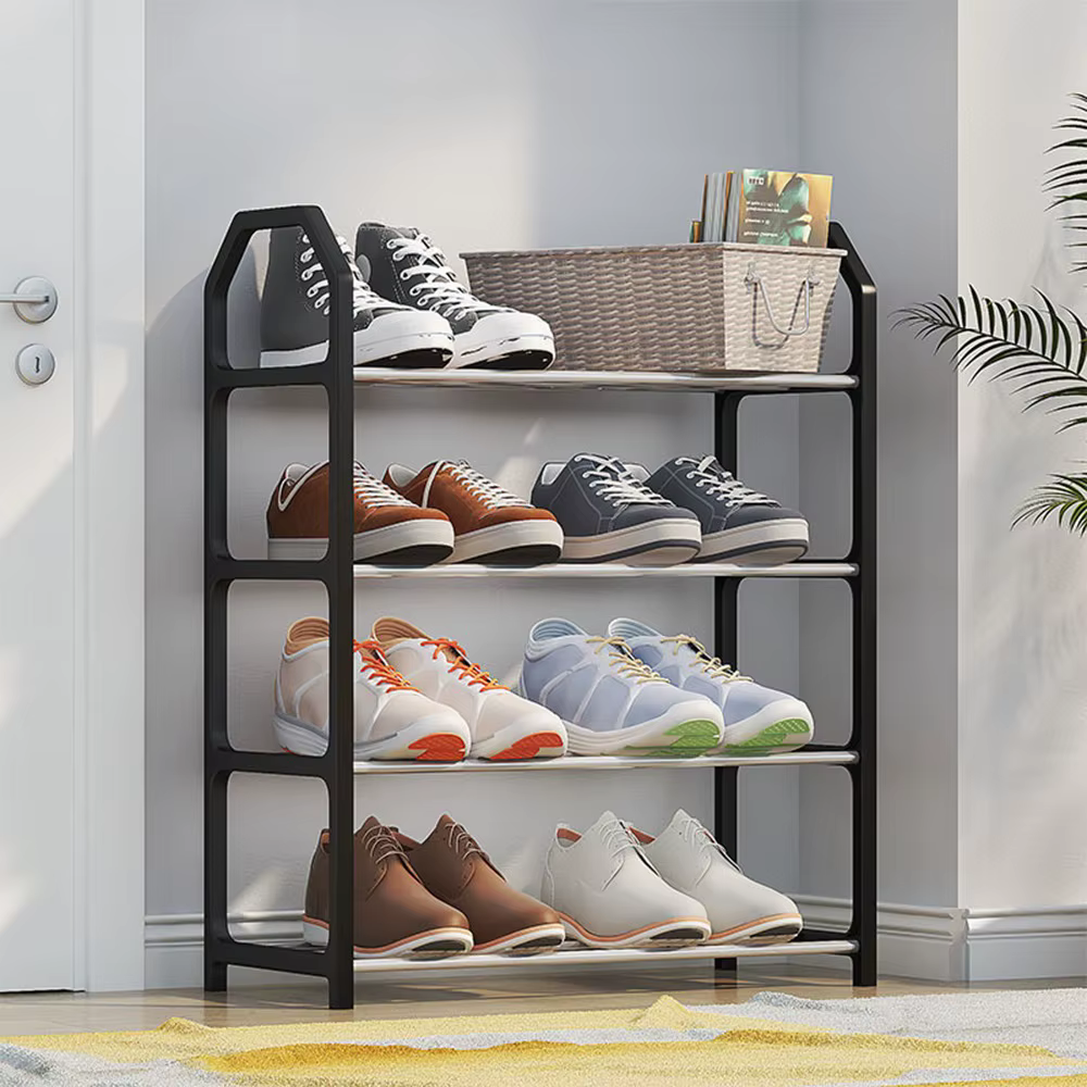 Accessoires pour économiser de l'espace, étagère à chaussures simple, installation facile, étagère à chaussures amovible, armoire à chaussures à 4 niveaux, salon