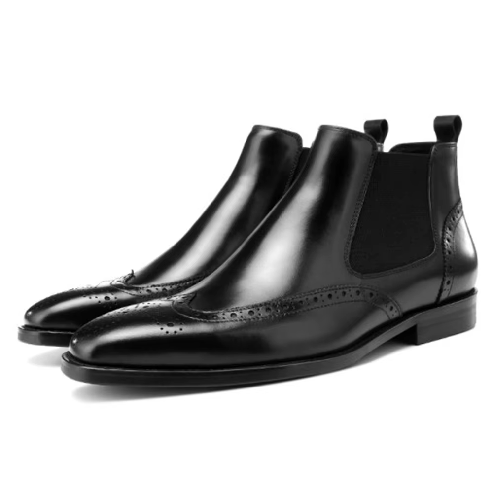 Bottines Chelsea en cuir véritable pour homme, bottines décontractées pour affaires
