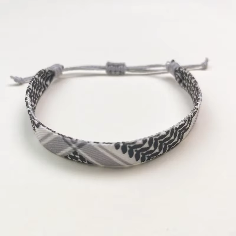 Bracelet géométrique à pois de Gaza pour hommes et femmes, tissage multicolore à la main, sensation de style arabe, accessoires de bijoux