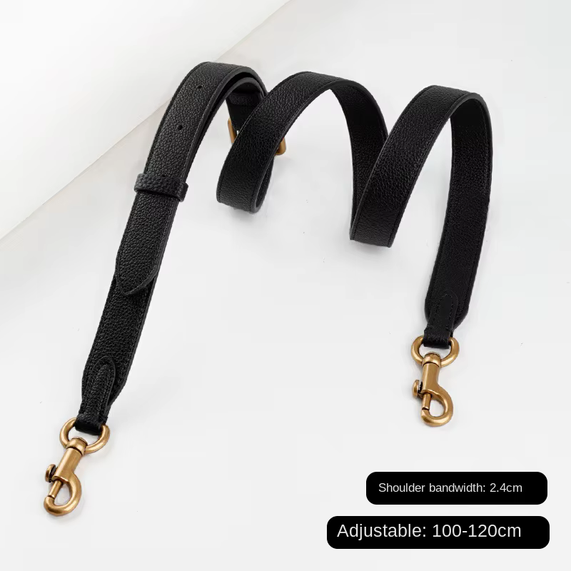 Sangle de sac réglable en cuir grainé, bandoulière pour sac à main pour femme, boucle argentée, cuir grainé lychee