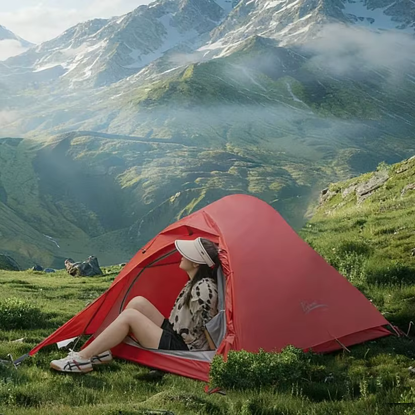 Tente de camping légère à deux couches pour 1-2 personnes