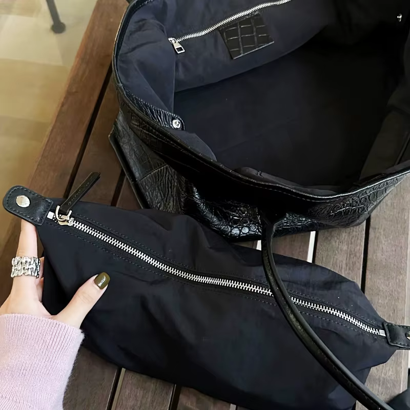 Sacs cabas vintage coréens pour femmes sacs à main et pochettes de luxe de créateurs nouveauté 2026 en PU motif crocodile avec poche intérieure grande capacité porté épaule ou bandoulière haute qualit