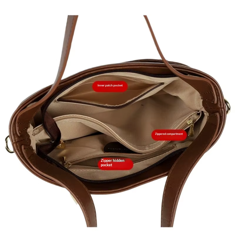 Sac à bandoulière pour femme avec sangle croisée, grande capacité, multi-compartiments, polyvalent, élégant, pour les trajets quotidiens, le travail, les voyages