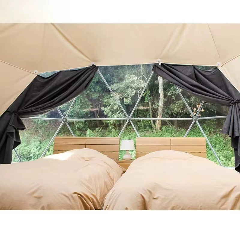 Dôme géodésique personnalisé de luxe 6m en PVC transparent pour jardin