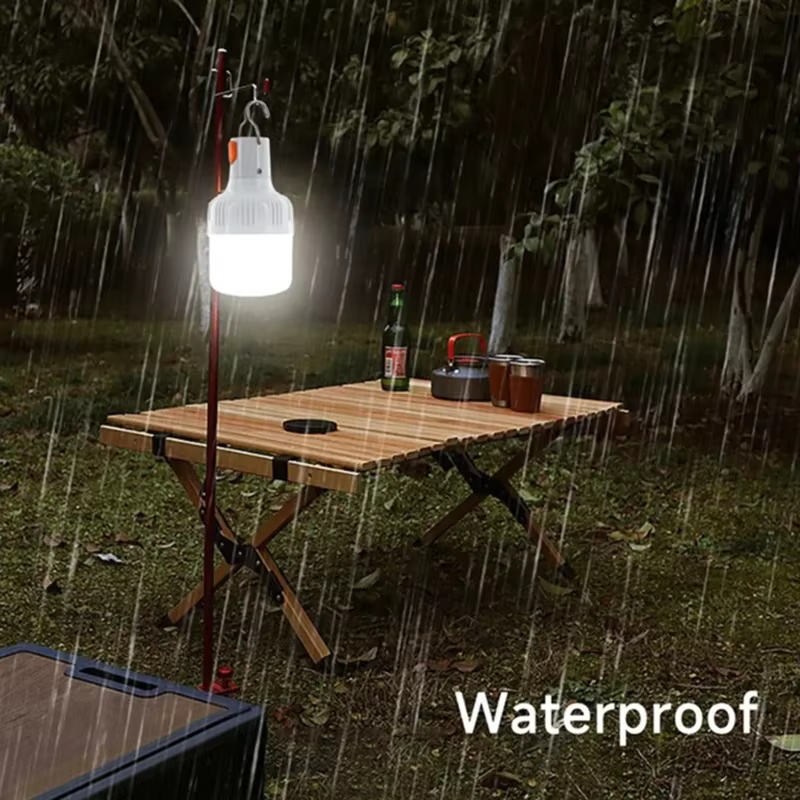 1PC extérieur USB lampe à LED ampoules 60W lumière de secours crochet Camping pêche Portable lanterne veilleuses LT014