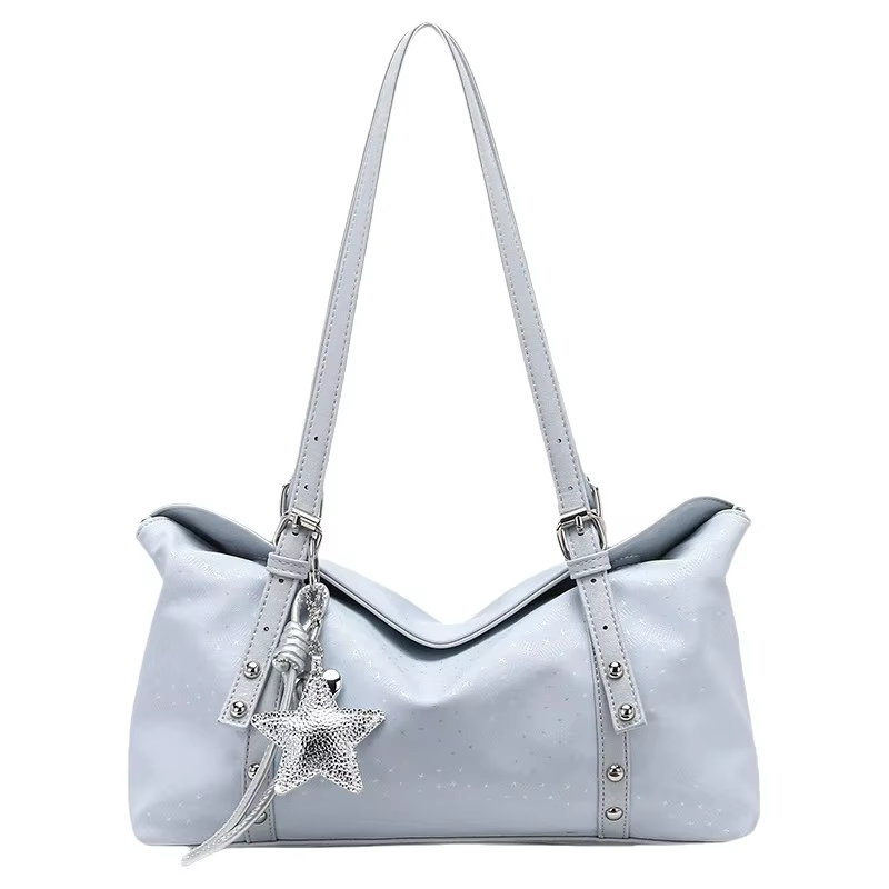 Sac à bandoulière élégant et simple pour le quotidien, nouveau style rétro 2026, sac Boston sous le bras pour femme, sac bowling en cuir PU style coréen