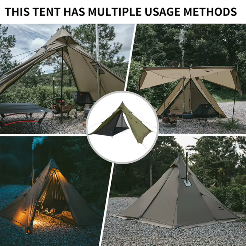 Naturehike – tente pyramide de feu Ranch avec cheminée