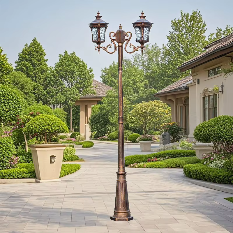 Lampe de paysage ménage rétro extérieur cour zone Led haut pôle lampe jardin Villa extérieure étanche pelouse lampe ≈290CM
