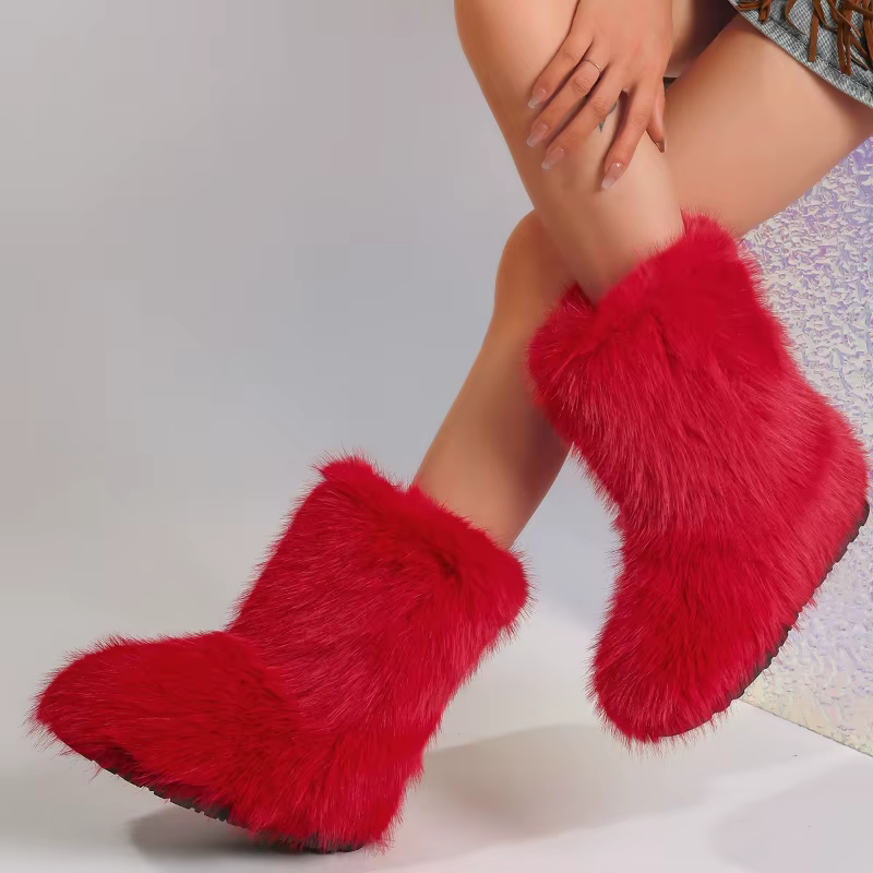 Mode tempérament femme chaussures 2025 hiver nouvel article femmes bout rond bottes de neige confort à semelles souples femmes bottines Zapatos