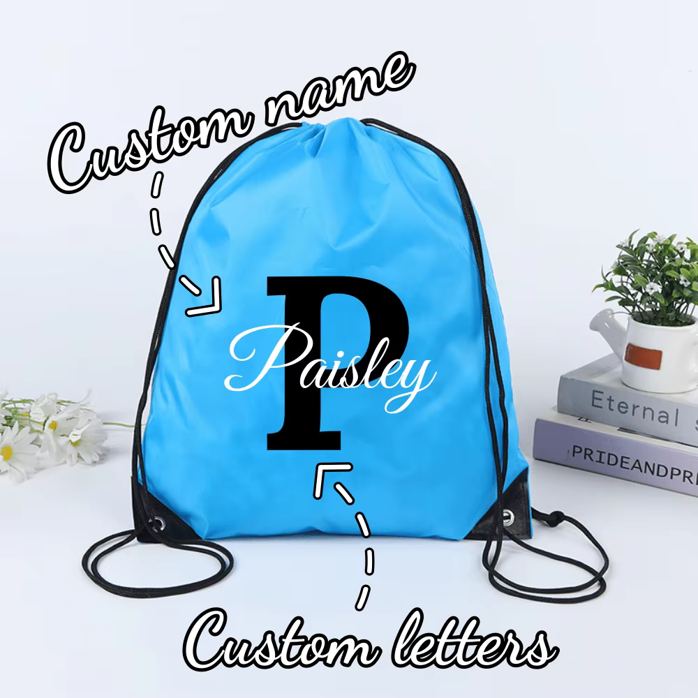 Sac à dos personnalisé avec cordon de serrage, lettres nominatives personnalisables, sac de sport/gym/natation, sac de plage, sac de voyage, décoration de fête, sac à dos personnalisé