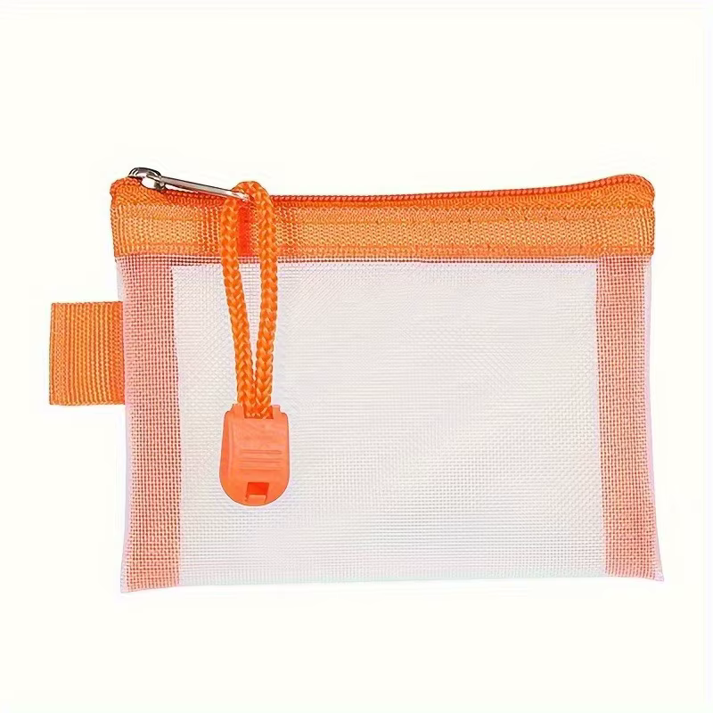 Mini porte-monnaie en maille, portefeuille portable à fermeture éclair, sac de rangement simple et polyvalent, pour garçons et filles, petit porte-cartes