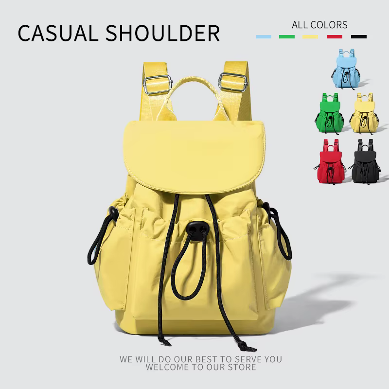 Sac à dos en tissu Oxford avec cordon de serrage pour femmes
