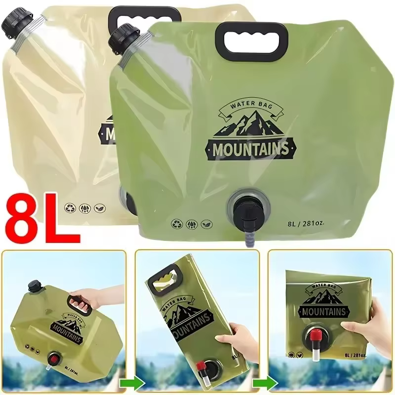 Sac à eau portable 8L, seau pliable