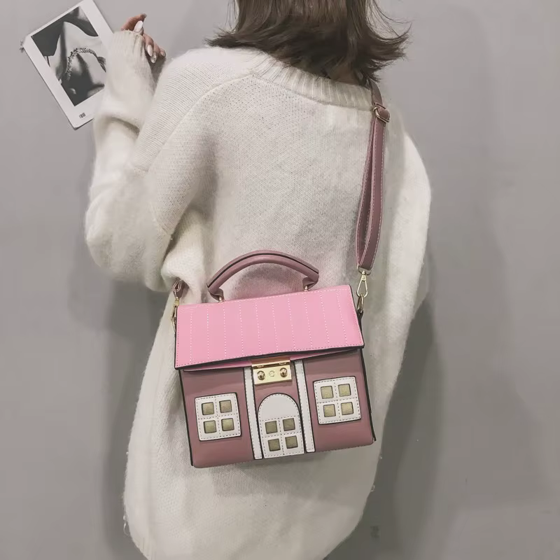Sacs à bandoulière pour femmes, style punk tendance, 3D, forme de maison, sacs à main créatifs et audacieux, sacs à bandoulière tendance pour festival