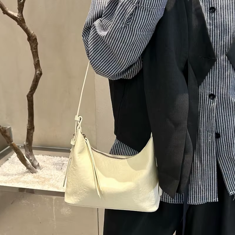 Sac à bandoulière pour femme, sac sous le bras en cuir pleine fleur tanné végétal, sac hobo vintage pour le travail quotidien