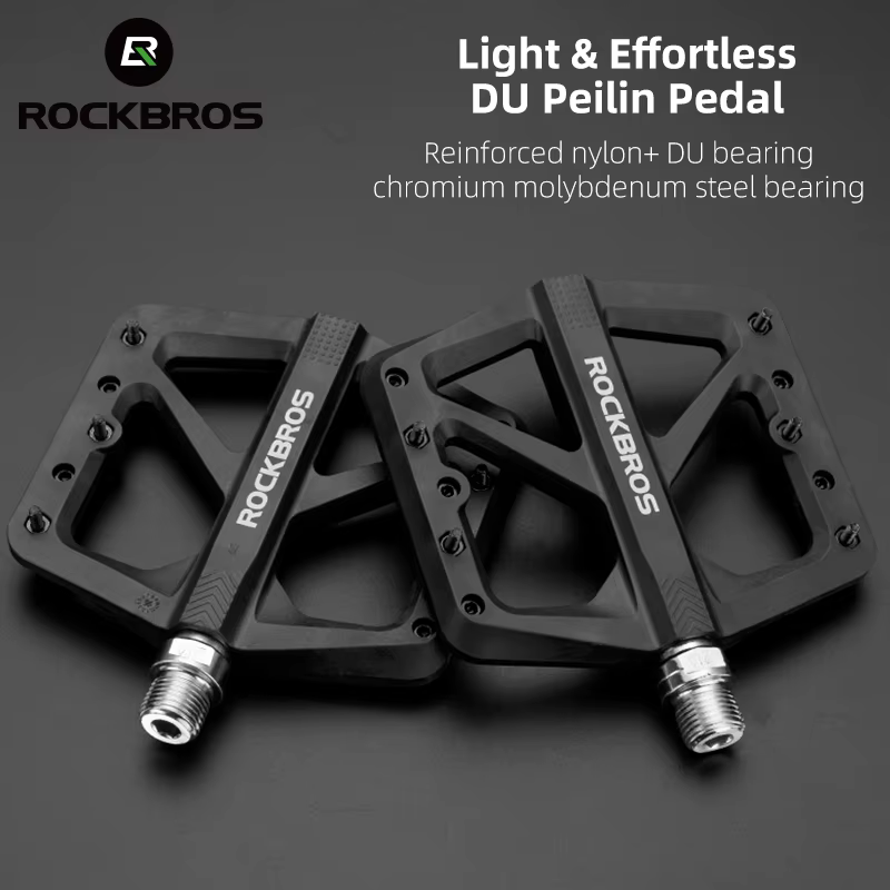 ROCKBROS pédales de vélo en Nylon DU portant ultra-léger montagne antidérapant pédales de vélo grand pied route vtt pédales accessoires de cyclisme