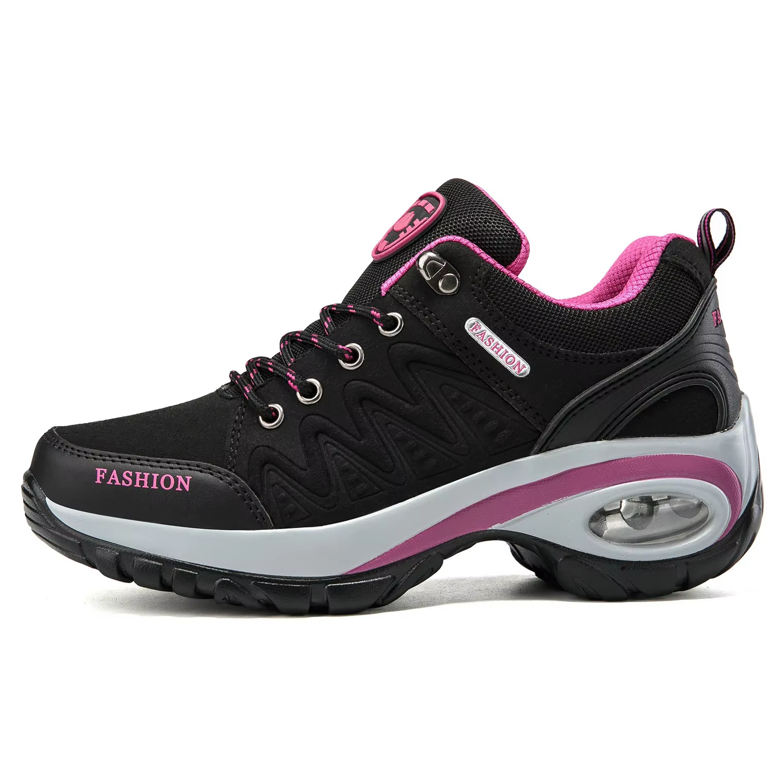 Chaussures de course et d'escalade pour femmes, chaussures de sport polyvalentes à semelle épaisse, semelle souple, absorption des chocs, coussin d'air, chaussures décontractées