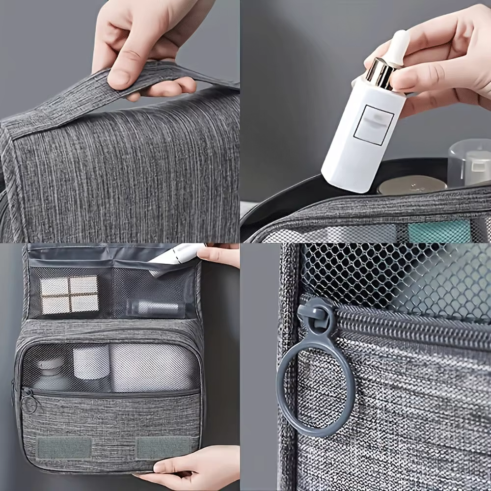 Trousse de Maquillage Portable Unisexe à Motif Cheval, Grande Capacité, Organisateur Cosmétique, Pochette de Toilette Suspendable pour Femmes et Hommes, pour Articles de Toilette, Rasage et Maquillage
