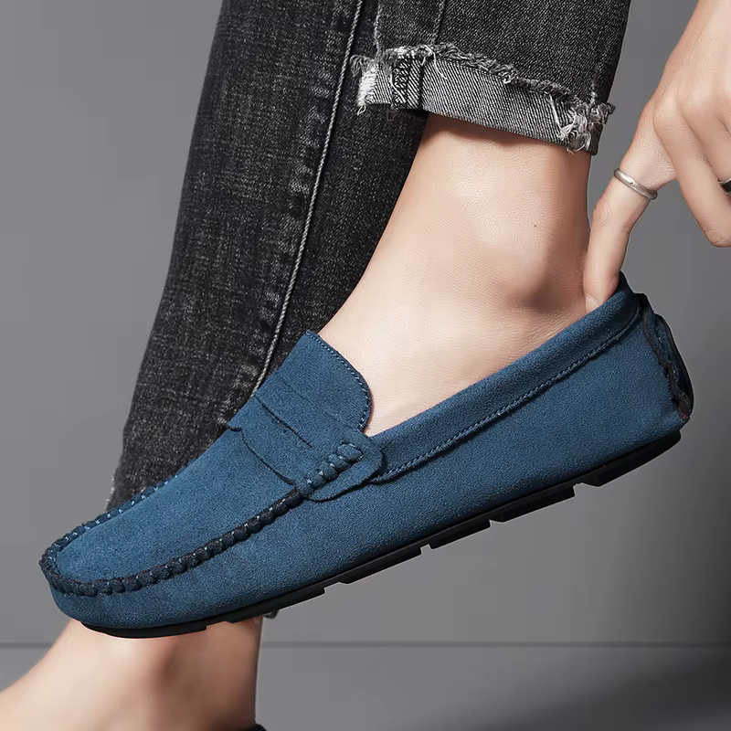 Hommes daim chaussures en cuir décontractées mode confortable hommes mocassins sans lacet chaussures plates pour homme mâle paresseux chaussures chaussures de conduite