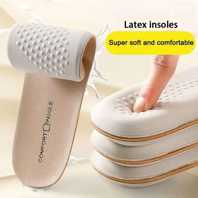 Semelles intérieures de sport en cuir et Latex, en cuir de vache, pour chaussures, Support de voûte plantaire, coussinets de chaussures, inserts de modèle de fasciite plantaire absorbant les chocs
