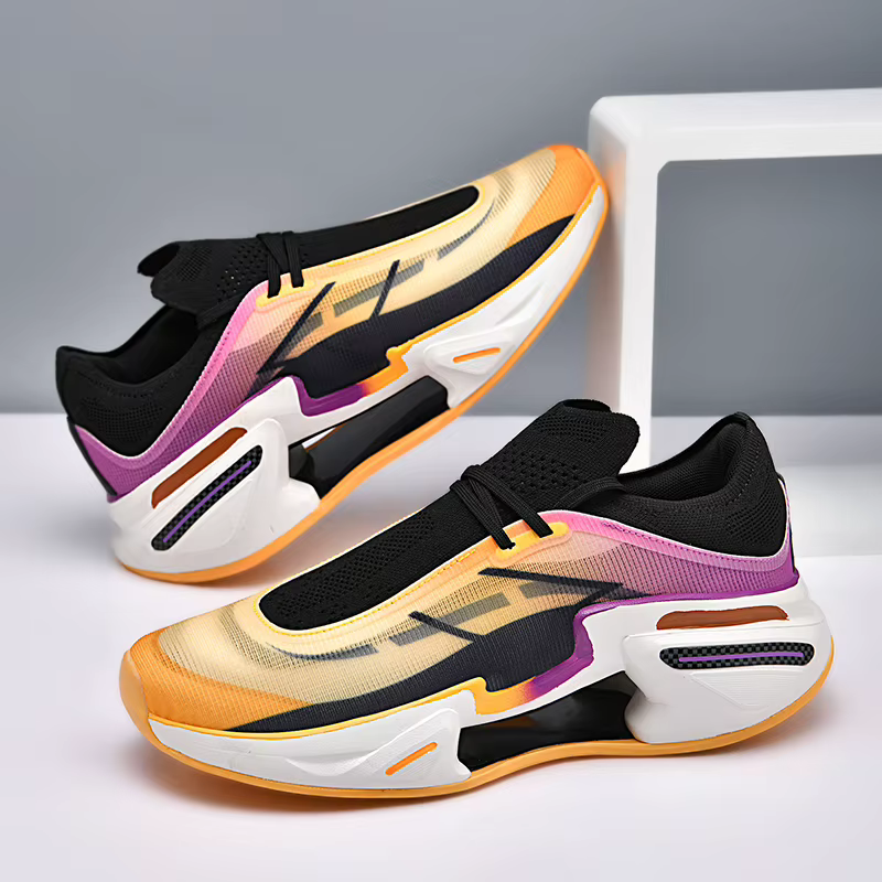 Chaussures de basket-ball pour hommes, chaussures de sport en maille respirantes pour l'extérieur, bottes plates antidérapantes à rebond, nouvelle collection 2025