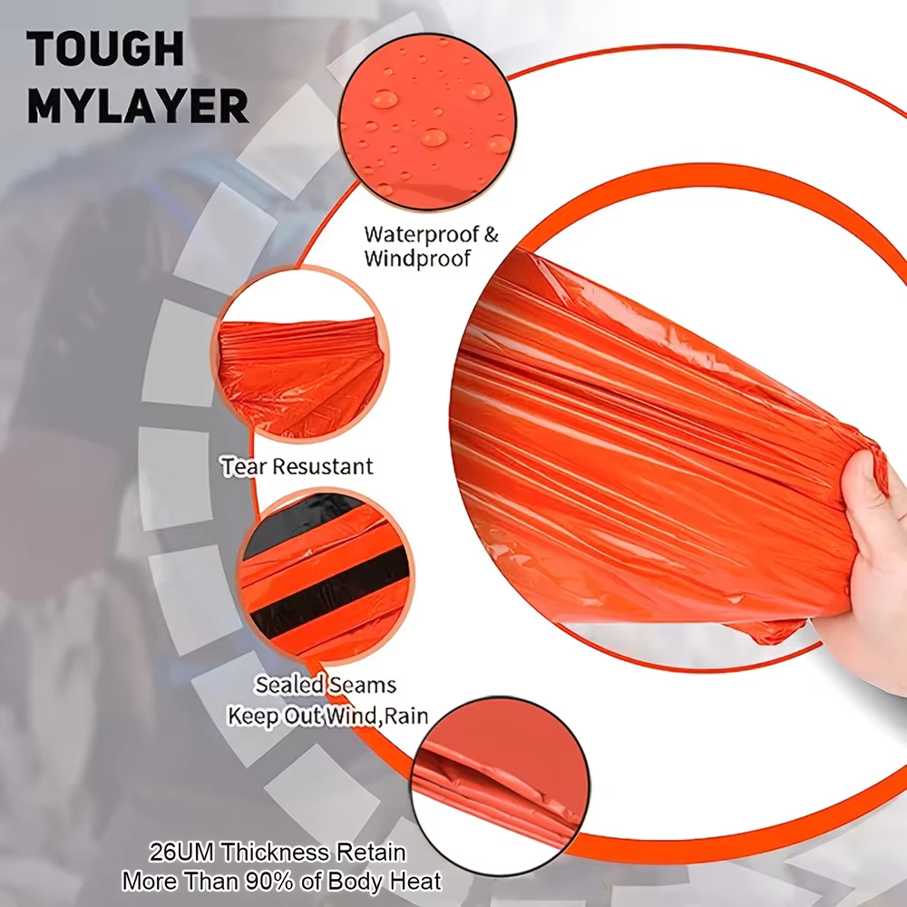 Sac de couchage de survie d'urgence Portable et étanche