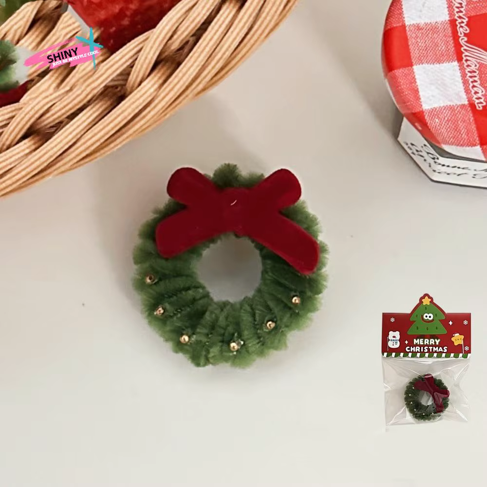 Pendentif de noël de dessin animé Kawaii, Mini couronne d'arc rouge, porte-clés, breloques, cadeau du nouvel an, broche de noël, accessoire suspendu