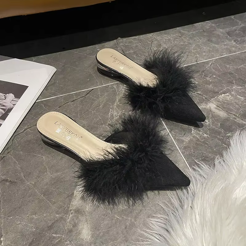 Low Heel Slides Waterproof Stylish Shoes New Style Shoe Easy Wears 2025 Trend Original Women's Mules Slippers and Ladies Sandals