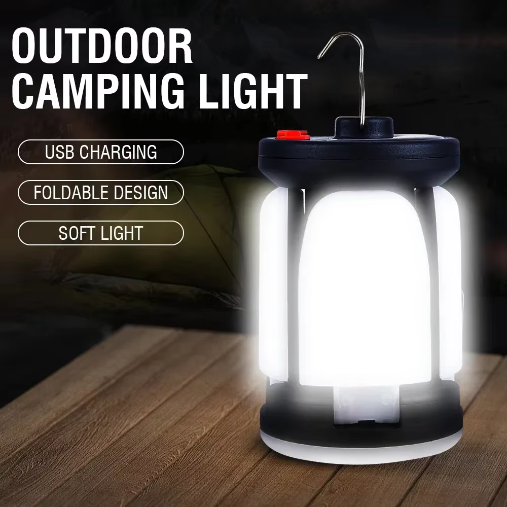 Éclairage extérieur LED feuille lampe de Camping accroché d'urgence solaire USB Rechargeable tente