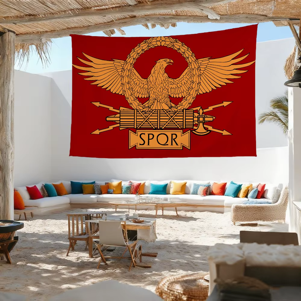 Drapeau S-Senatus-s Logo S-SPQR-r pour Bar de Camping en plein air, fête de pique-nique, décoration de la maison, bannière d'ornements