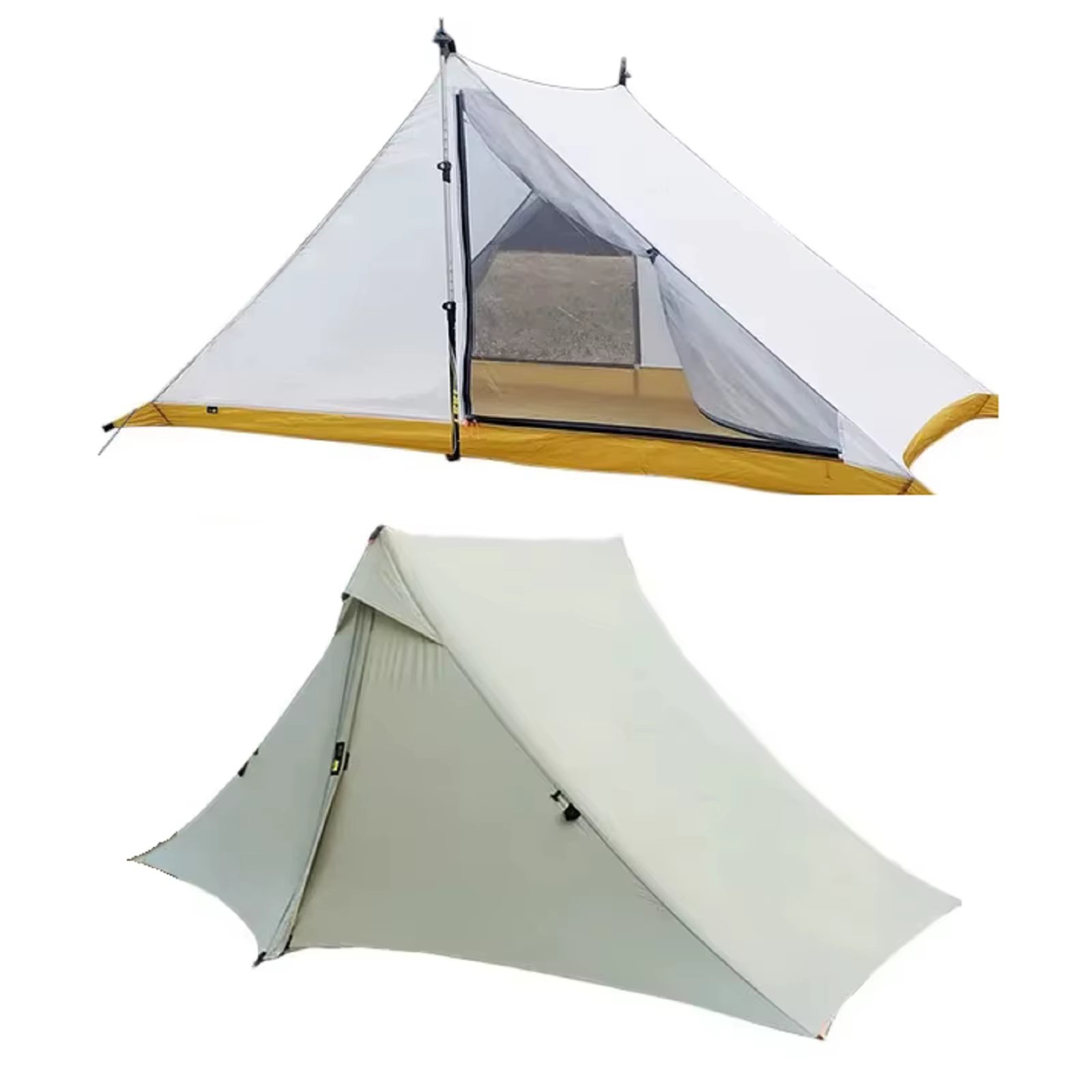 Tente de camping et randonnée ultralégère en nylon argenté 20D double face étanche