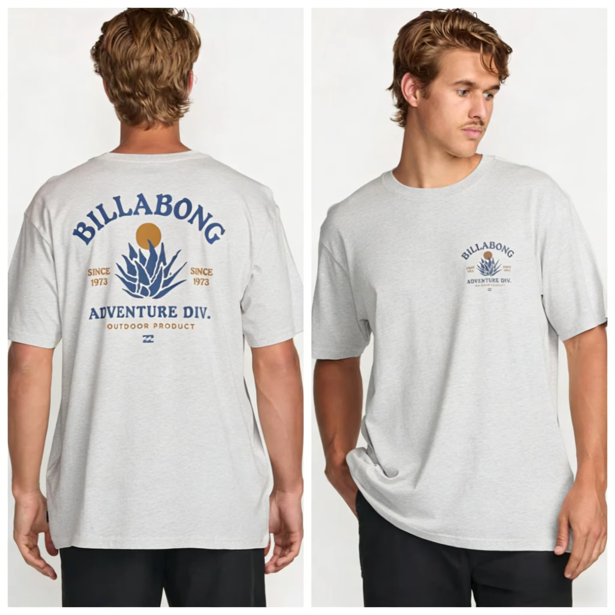 Billabong T-shirt décontracté en pur coton pour homme PRFOSports 2026 – Collection été – Vêtements pour homme – T-shirt streetwear Y2K