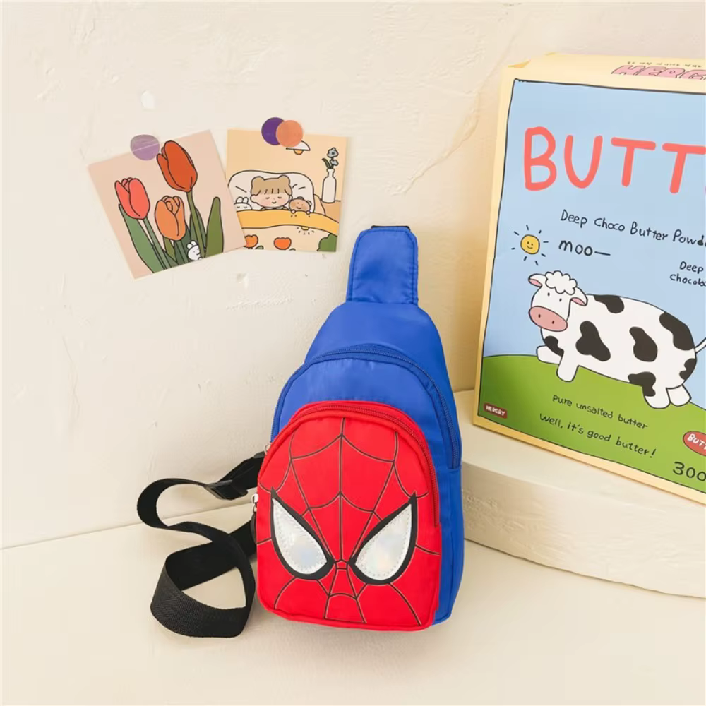 Sac de poitrine Spider-Man super cool, sac à bandoulière décontracté de style dessin animé, sac de voyage, sac messager, cadeau d'anniversaire