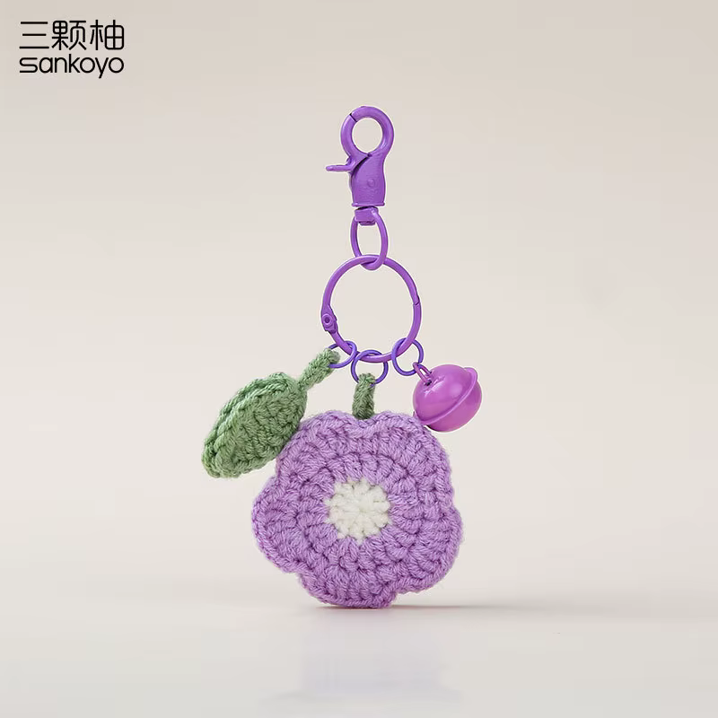 Pendentifs de sac en Crochet en fil de fleur, porte-clés tricoté à la main pour femmes, porte-clés de voiture, sac à main, bijoux à breloques, cadeau-INS