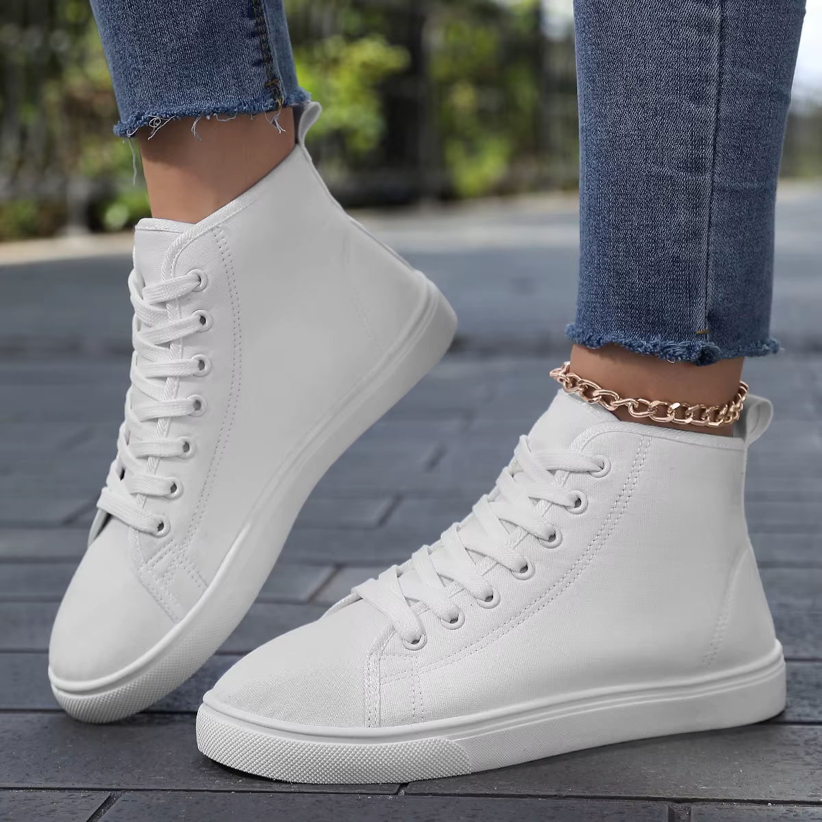 Chaussures montantes décontractées en toile vulcanisée pour femme, grande taille 45, blanc cassé, respirantes, pour le sport et l'entraînement, collection 2026